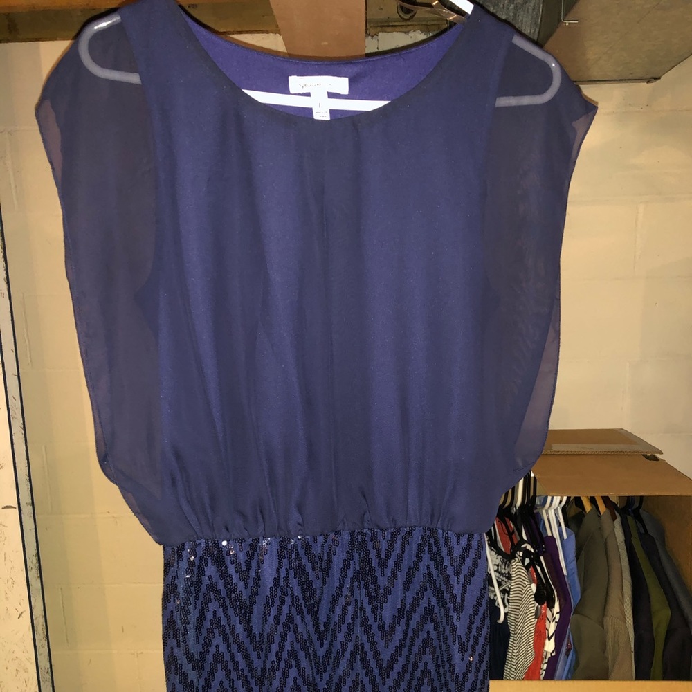 skirt dress, blue sequins